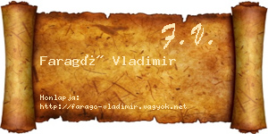 Faragó Vladimir névjegykártya